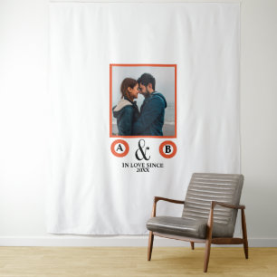 Valentinstag Liebhaber von ein paar Monogramm-Plat Wandteppich