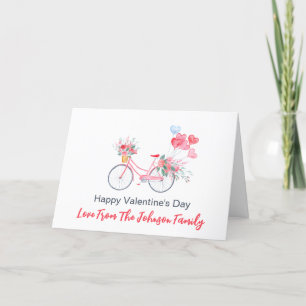 Valentinstag-Lieferfahrrad-Feiertagskarte Feiertagskarte