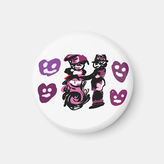 Valentinstag lila Liebe  Magnet (Vorne)