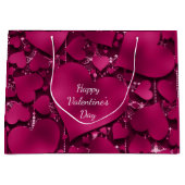 Valentinstag Lila Rotes Herz Glitzer Sprinkles Große Geschenktüte (Vorderseite)