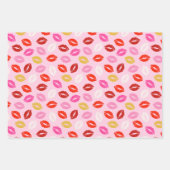 Valentinstag Lippen mit Text rosa weiß Geschenkpapier Set (Vorderseite 3)