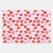 Valentinstag Lippen mit Text rosa weiß Geschenkpapier Set (Vorderseite 2)