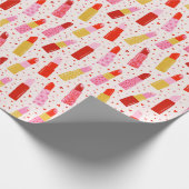 Valentinstag Lipsticks auf Creme Geschenkpapier (Ecke)