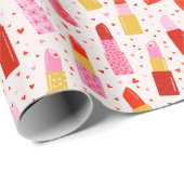 Valentinstag Lipsticks auf Creme Geschenkpapier (Rolleneckpunkt)