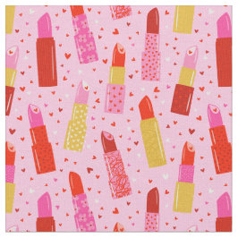 Valentinstag Lipsticks auf rosa Stoff