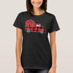 Valentinstag LKW-Buffalo-Kariert Mit Herz Für T-Shirt