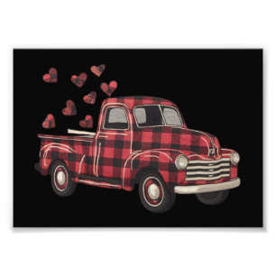 Valentinstag LKW Funny Buffalo Kariert Leopard Fotodruck