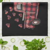 Valentinstag LKW Funny Buffalo Kariert Leopard Geschirrtuch (Gefaltet)