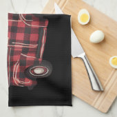 Valentinstag LKW Funny Buffalo Kariert Leopard Geschirrtuch (Viertel Falte)