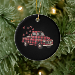 Valentinstag LKW Funny Buffalo Kariert Leopard Keramik Ornament