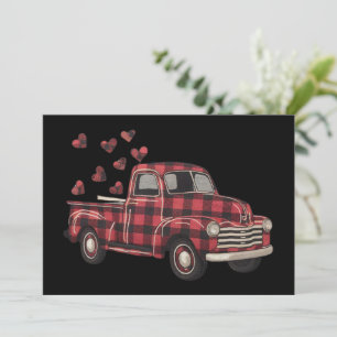 Valentinstag LKW Lustig Büffel Kariert Leopard  Feiertagskarte