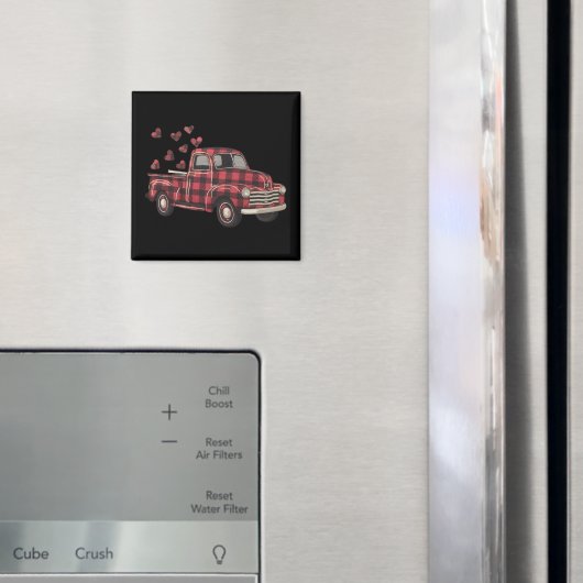 Valentinstag LKW Lustig Büffel Kariert Leopard  Magnet (In Situ (Kühlschrank))