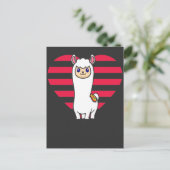 Valentinstag Llama Alpaca Herz Liebe Postkarte (Stehend Vorderseite)