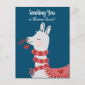 Valentinstag Llama-Liebe Postkarte (Vorderseite)