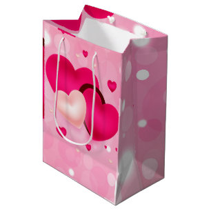 Valentinstag Love Hearts Süße rote und rosa  Mittlere Geschenktüte