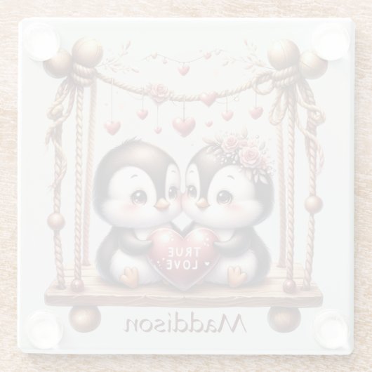 Valentinstag Love Lago Maggiore Glasuntersetzer (Rückseite)