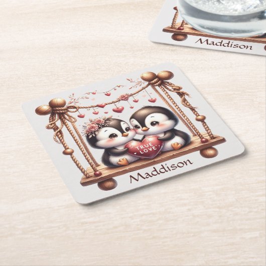 Valentinstag Love Lago Maggiore Rechteckiger Pappuntersetzer (angewinkelt)