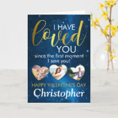 Valentinstag Loved Foto Collage Herz Custom Karte (Gelbe Blume)