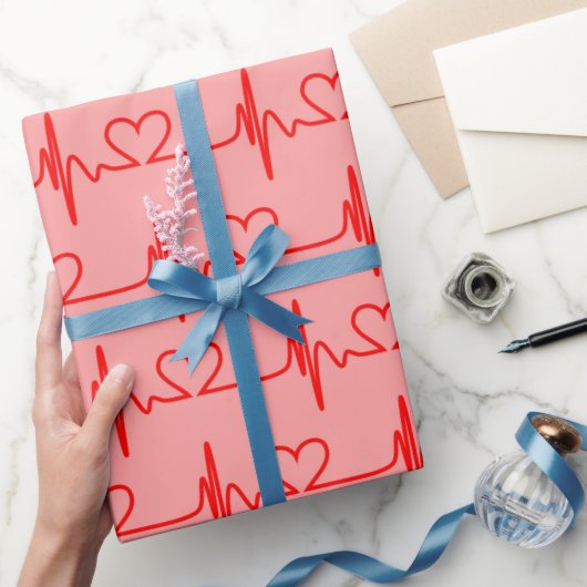 Valentinstag Lover's Heartbeats Geschenkpapier (Schenken)
