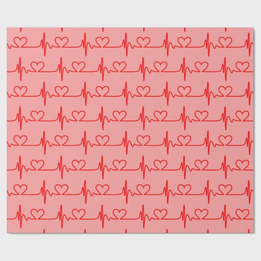 Valentinstag Lover's Heartbeats Geschenkpapier (Flach)