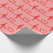 Valentinstag Lover's Heartbeats Geschenkpapier (Ecke)