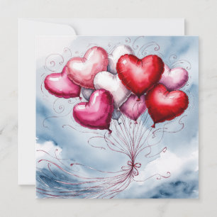 Valentinstag Luftballons Feiertagskarte
