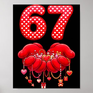 Valentinstag Lustig 67 Sechs Sieben Valentinsherz  Poster