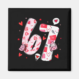 Valentinstag Lustig Sechs Sieben 6 7 Meme Männer F Magnet