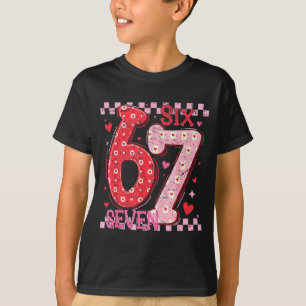 Valentinstag Lustig Sechs Sieben 6 7 Meme Slang Mä T-Shirt