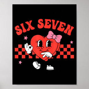 Valentinstag Lustig Sechs Sieben Herz Schleife Mem Poster