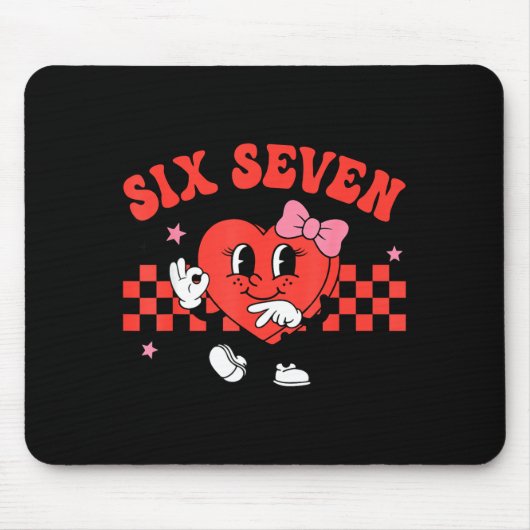 Valentinstag Lustig Sechs Sieben Herzschleife Meme Mousepad (Vorne)