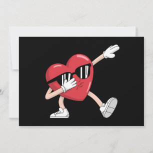 Valentinstag Lustige Jungen Mädchen Dabbing Herz Einladung