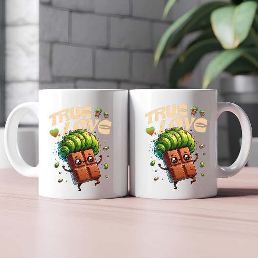 Valentinstag lustige kawaii pistachio Schokolade Kaffeetasse
