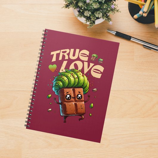 Valentinstag lustige kawaii pistachio Schokolade Notizblock