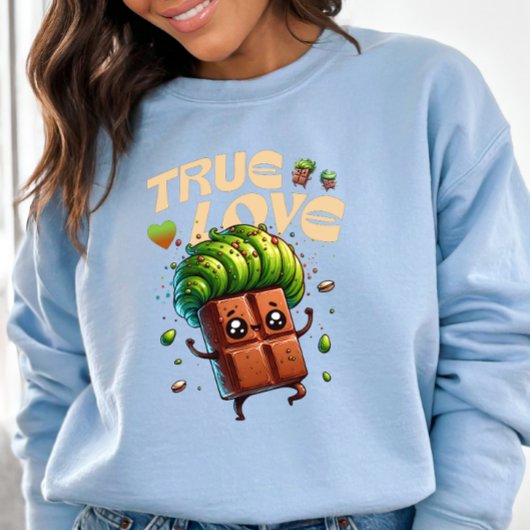 Valentinstag lustige kawaii pistachio Schokolade Sweatshirt