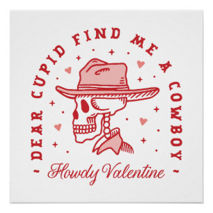 Valentinstag lustige Single Country Girl Ästhetik Poster