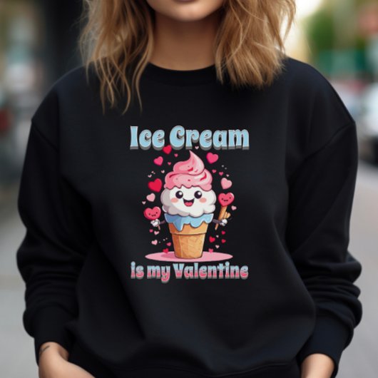 Valentinstag lustiger Kawaii-Eis-Kegel Sweatshirt