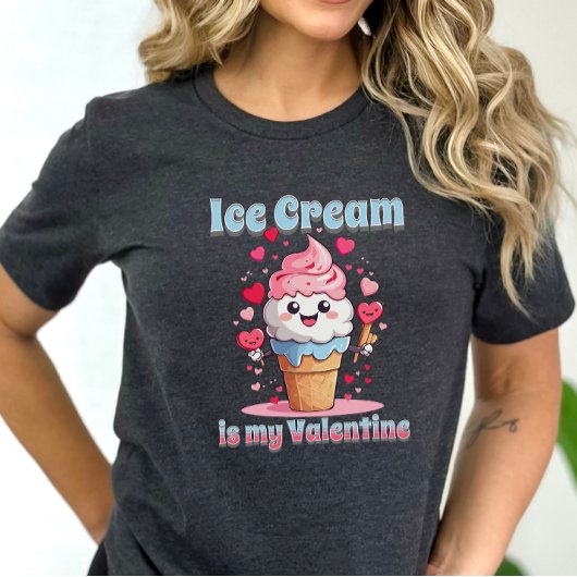Valentinstag lustiger Kawaii-Eis-Kegel Tri-Blend Shirt