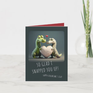 Valentinstag Lustiges Alligator Krokodil Paar Karte