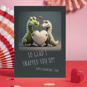 Valentinstag Lustiges Alligator Krokodil Paar Karte