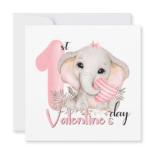 Valentinstag Mädchen rosa Elefanten Valentine