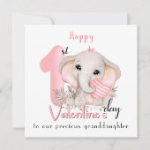 Valentinstag Mädchen rosa Valentinstag Tageskarte Karte (Vorderseite)