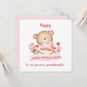 Valentinstag Mädchen rosa Valentinstag Tageskarte Karte (Vorderseite/Rückseite Beispiel)