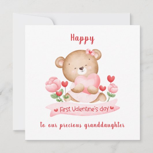 Valentinstag Mädchen rosa Valentinstag Tageskarte Karte (Vorderseite)