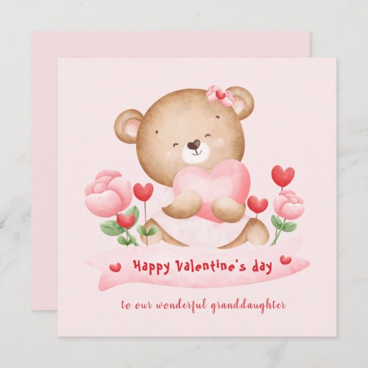 Valentinstag Mädchen rosa Valentinstag Tageskarte Karte (Vorne/Hinten)