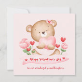 Valentinstag Mädchen rosa Valentinstag Tageskarte Karte (Vorderseite)