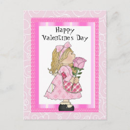 Valentinstag-Mädchenpostkarte Feiertagspostkarte