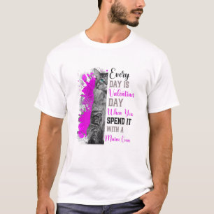 Valentinstag Maine Coon Cat Mama Mother F T-Shirt