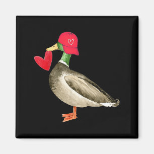 Valentinstag Mallard Ente Retro Groovy Herzen Vale Magnet