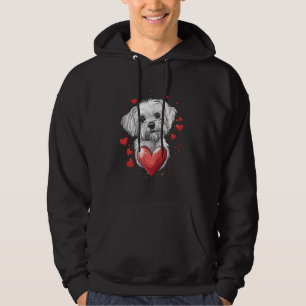 Valentinstag Malteser Hundeherz Hoodie